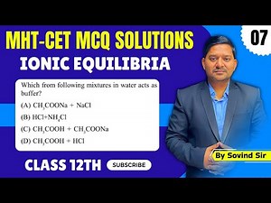 Water acts as buffer | MHT-CET 2024 | Chemistry Solutions | Sovind Sir