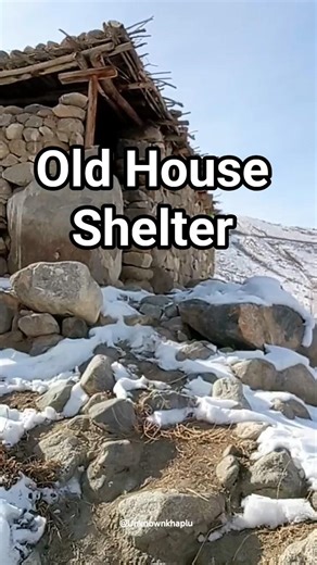 Old House Shelter in Snow Fall Mountain 🏔️#nature