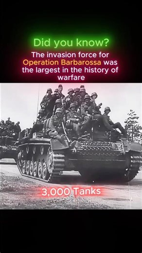 Operation Barbarossa was the largest invasion in the history of warfare #shorts