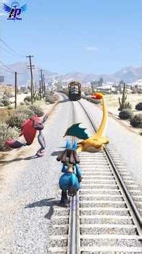 Lucario vs Zoroark: The Ultimate Train Track Showdown! 💥🚂 - GTA V