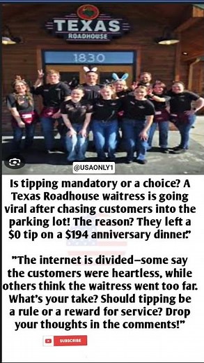 No Tip, Big Drama! Waitress Chases Customers over $0 Tip 😱#Roadhouse #WaitressLife #CustomerService