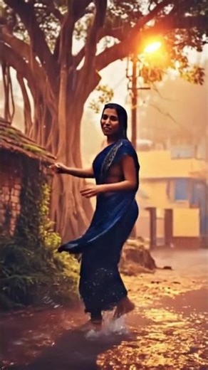 Relaxing Rain Ambience – Woman Running in Nature #aiwoman #beautiful #viral #shorts