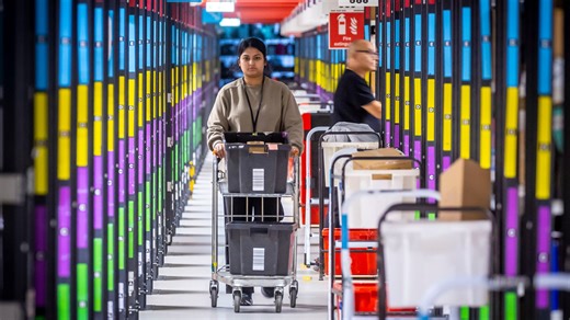 Inside Amazon Scottish HQ, it's bigger than 30 football pitches & has 12m items