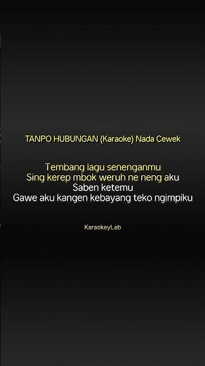 TANPO HUBUNGAN (Dangdut Karaoke Version) Instrumental dengan Lirik tanpa Vokal #ambyar #karaoke