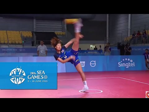Sepaktakraw Women's Regu Semi-final Thailand vs Vietnam (Day 8) | 28th SEA Games Singapore 2015