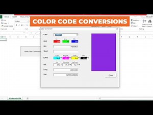 Color Code Conversions with an Excel VBA Userform Tool