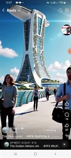 This Blue Planet of Neptune has a new Techno Sci-Fi city Era (Just an AI Generated only)