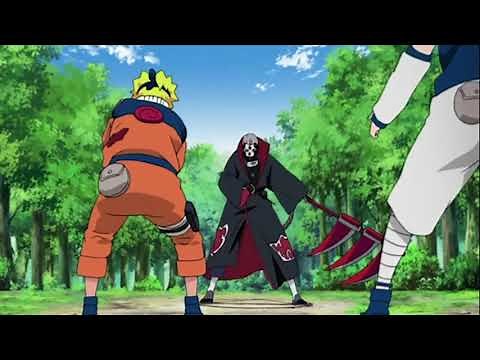 Naruto,Sasuke and Sakura vs Hidan