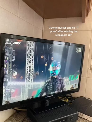 George Russell's Iconic T Pose After Singapore GP Win