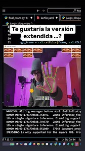 En este video te muestro que podemos combinar las capacidades de detección de manos con mediapipe y el desarrollo de videojuegos con pygame, dejame saber si te gustaría la versión extendida… #python #pygame #mediapipe #inteligenciaartificial | Pildoras de programación