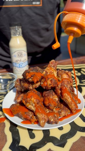 Smoked and Deep Fried Chicken Buffalo Wings #chickenwings #buffalowings | Kendrick BBQ