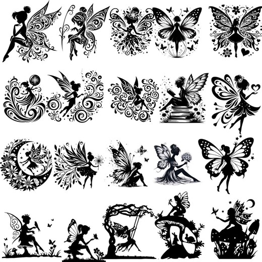 Fairy Silhouette Bundle: 20 Vector Designs for Cricut (digital Download) - Etsy