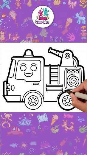 ✏️🚚Learn How to Draw Fire Truck Easy Way🔥 #shorts #youtubeshorts #drawing #firetruck