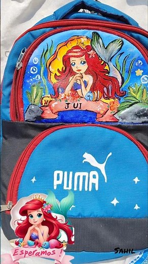 Hand Painted Mermaid Bag ✨ | Aesthetic Acrylic Painting on Fabric #viral #coloredacrylic #paintng