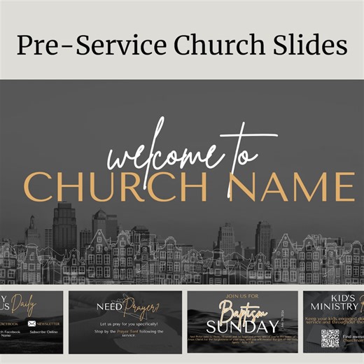 Modern Pre-service Church Slides | Canva Template - Etsy