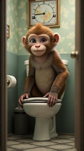 🇺🇸🐒 Funny Monkey on the Toilet 🚽 | Realistic & Cute Moments