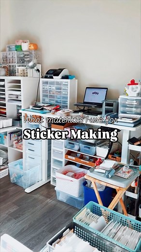 Kalon & Brian ✎ Stickers & Stationery on Instagram: "The basic materials and equipment I use to make my stickers at home ✨ 1. Sticker paper - my go to are the matte sticker paper from online labels and the spectacle from sheet labels. both have free samples you can request before you commit to buying 2. Laminate - optional step since once you laminate the sticker, you can’t write on them with regular pens but it does add durability 3. Cutting mats - I like the green ones cause they feel more stu