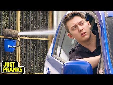 The Elephant Just Sprayed My Windshield! | Just Pranks