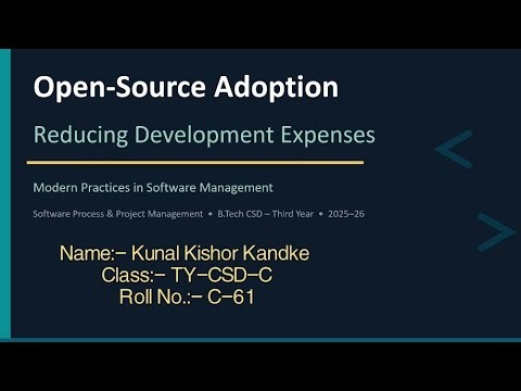Kunal Kandke || C-61 || SPPM TA2 TOOL || Open-Source Adoption – Reducing Development Expenses