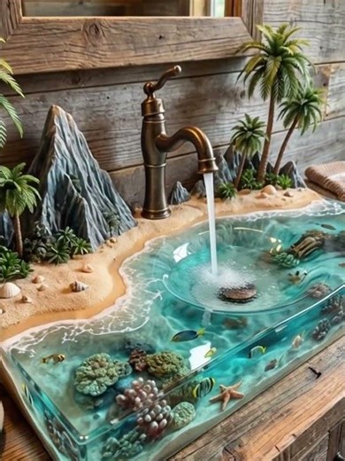 This Epoxy Resin Sink Looks Like a Real Landscape 🤯🌊