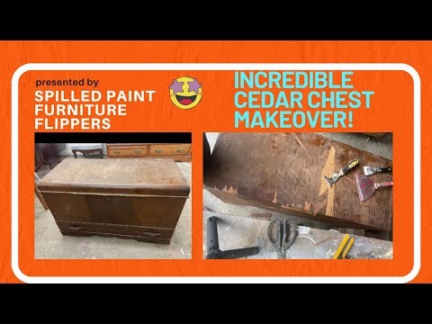 Is THIS the SAME Piece?! Antique Cedar Hope Chest Makeover | Removing Veneer