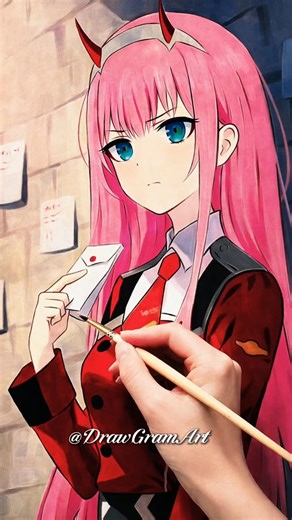 Watch This Zero Two Drawing Come to Life 😍🔥 ​#ZeroTwo #DarlingInTheFranxx #AnimeDrawing #MangaArt