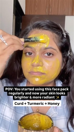 DIY Glow Face Pack for Bright & Radiant Skin | Turmeric, Honey & Curd Face Pack | Easy Home Remedy