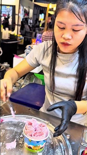Strawberry Rolled Ice Cream 🍓 | Thai Ice Cream Roll Making | Street Food Dessert #icecreemrolls