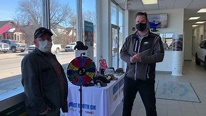 Congratulations to Christopher Schultz from Creighton, SK who came down and got himself into our beautiful Chevy Trail Boss. This is Chris's second truck with us. Jeremy and the whole dealership team would like to thank you for choosing us as your Chevy dealership. Chris got his name entered into a drawing to win a free 65 inch 4K television and he also won one of our instant prizes after spinning the wheel to win. | Great North GM | Facebook
