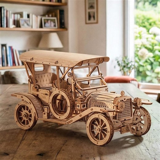 Vintage Wooden Car 3D Puzzle Kit, Mechanical DIY Model for Adults and Crafts - Etsy