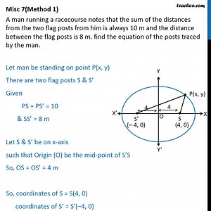 Misc 7 - A man running a racecourse notes that sum of distances