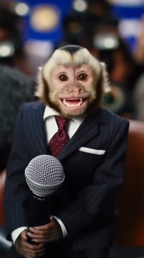 The Monkey Superstar Press Conference! 👍❤️ #Monkey#ViralAI#FunnyVideo