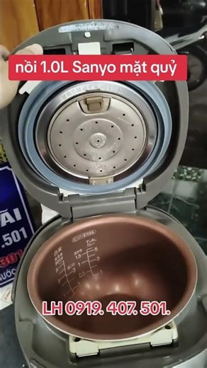 SANYO 1.0L rice cooker with "demon face" design, Japanese domestic market product.