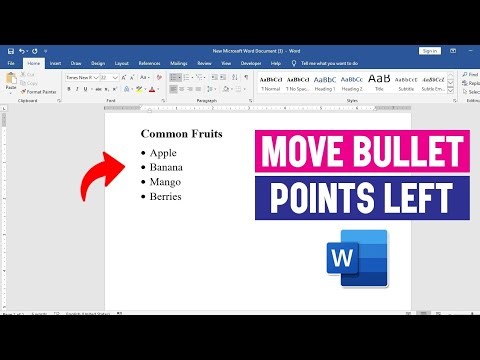 How to Move Bullet Points Left in Microsoft Word