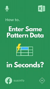 Excel Tips to Fill Same Pattern Data in Seconds! ⏳六‍ Save time with my tips! ⌛ Ask me questions in comments  ❤️Like & ‍六‍Follow for more Excel Tips and Tricks. Don’t forget to save  and share 盧with your Friends. #excel #exceltips #corporate #accounting #finance | SUS INFO | Facebook