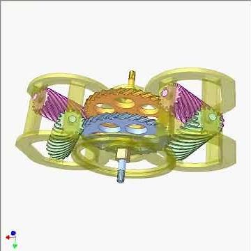 Car differential with helical gears 2