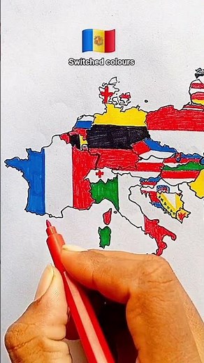 Draw Flag Map of Andorra 🇦🇩 #andorra