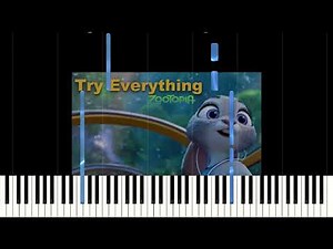 Try Everything From Zootopia - Shakira | Piano Tutorial (Easy Version)