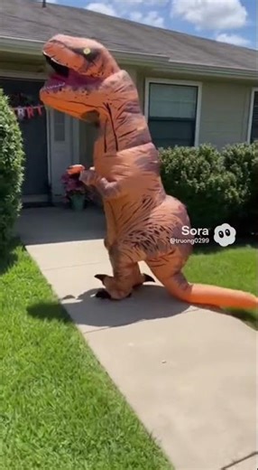 The REAL Reason Dinosaurs Went Extinct 🦖#trexcostume #catlogic #funnyfails