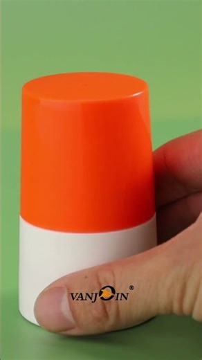 Orange Plastic Deodorizing Roll on Bottle