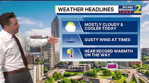 Mostly cloudy skies, gusty wind at time today