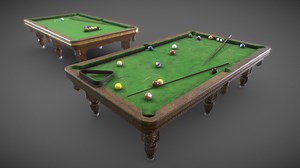 Game Art: Vintage Pool Table - Buy Royalty Free 3D model by MarcinGArt (@marcin.gk)