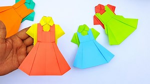 Paper Dress Making For Girl | Origami Dress Making Without Glue | Amazing Paper Clothes How to Make a Pretty Origami Paper Dress 👗 Origami Paper Folding Craft #PaperDress #DressMakingForGirl #OrigamiPaperFoldingCrafts | Mr. Creator