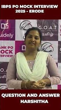 QUESTIONS ASKED IN IBPS PO MOCK INTERVIEW 2025 - ERODE | HARSHITHA