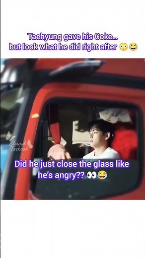 Taehyung’s Cute “Angry” Reaction Acting After Giving His Coke 🤭😂