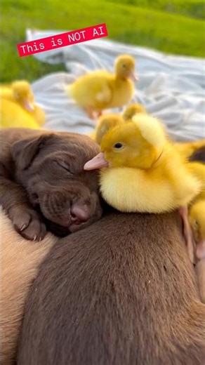 Duckies meet puppies #cute #love