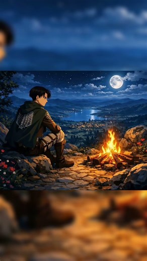 Rest With Levi 🌙 | Midnight Campfire Ambience #levi #aot #anime #relax #sleep