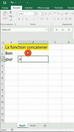 Excel la fonction concatener