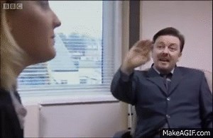 Most Awkward Interview Ever - David Brent - The Office - BBC on Make a GIF