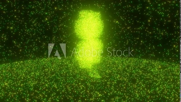 Shiny Sparkling Particles Forming Saint Patricks Day Four Leaf Clover - 4K Seamless VJ Loop Motion Background Animation